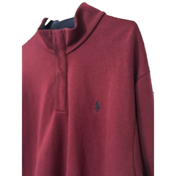 Polo Ralph Lauren Half Pullover Men's XXL Maroon Sweater Plus Size - Picture 2 of 4